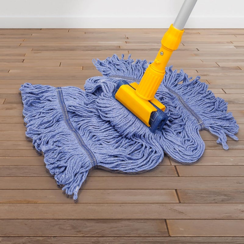 Hakfhsd 6Pack Heavy Duty Commercial Looped End Cotton Mop,String Cotton Mop Refill Heads Wet Industrial Blue Cotton Looped End String Head Refills, Heavy Mop Replace Head,for General and Floor Cleaning - Image 2